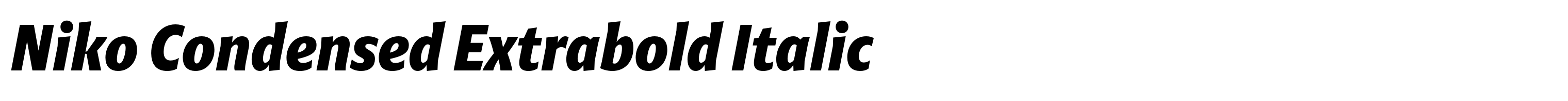 Niko Condensed Extrabold Italic